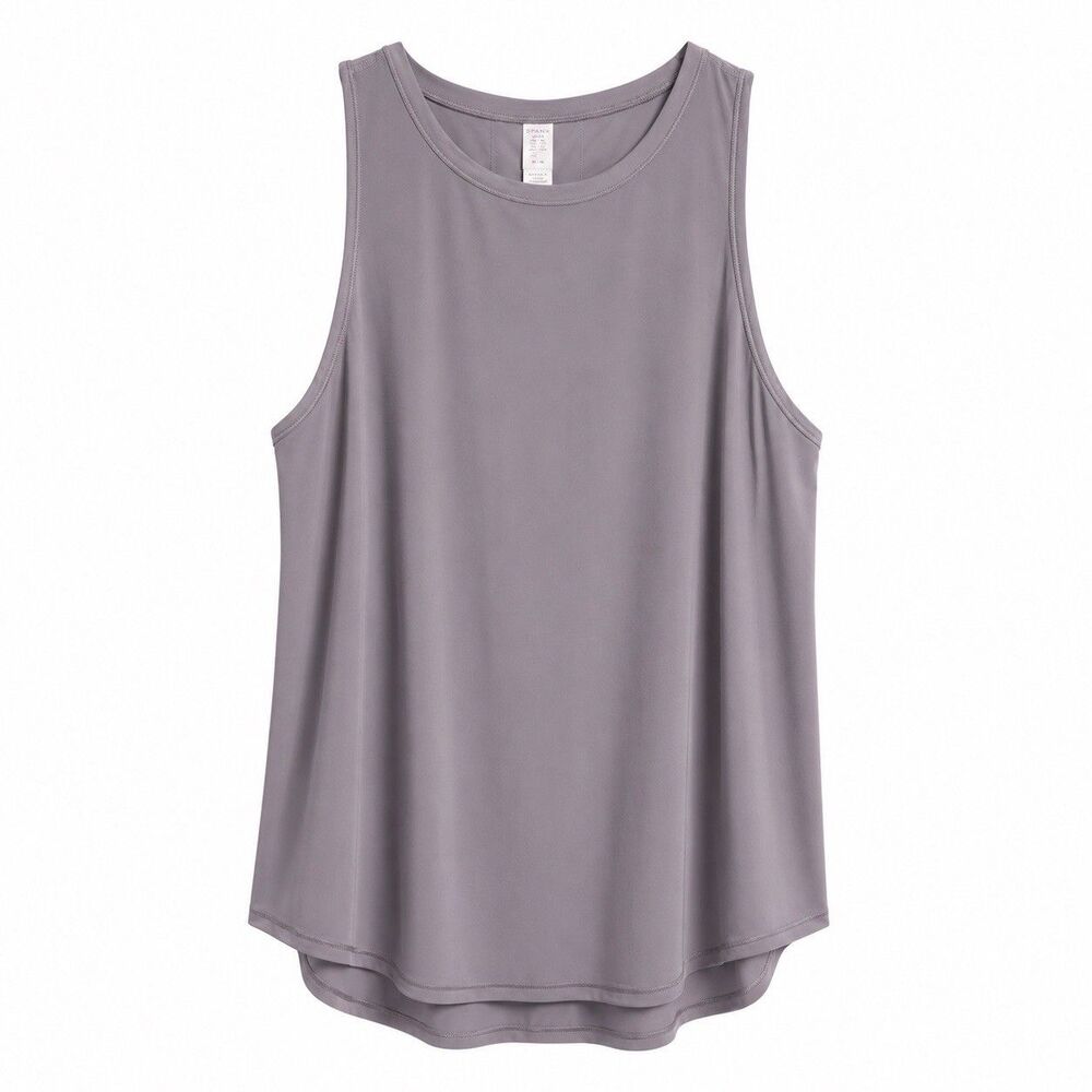 Spanx Go Lightly Tank Top Sleeveless Minimalist Athleisure Stretch Gray M